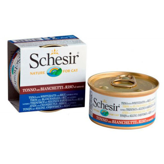 Εικόνα της Schesir Cat Natural Τόνος & Αθερίνα Με Ρύζι 85gr