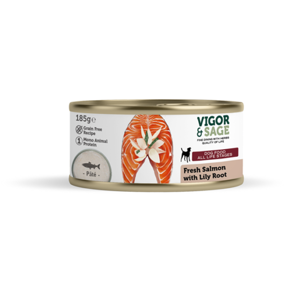 Εικόνα της Vigor & Sage Fresh Salmon & Lily Root 185gr