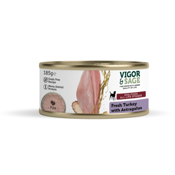 Εικόνα της Vigor & Sage Fresh Turkey & Astragalus 185gr