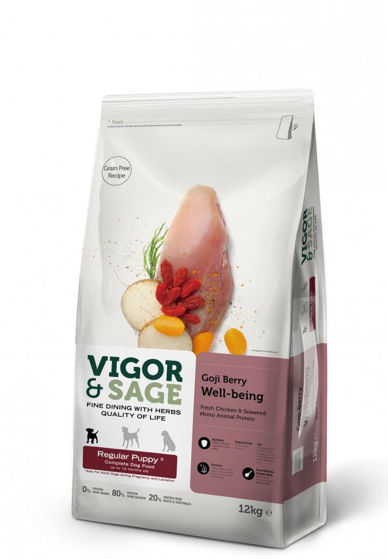 Εικόνα της Vigor & Sage Wolfberry Well-Being Regular Puppy 12kg