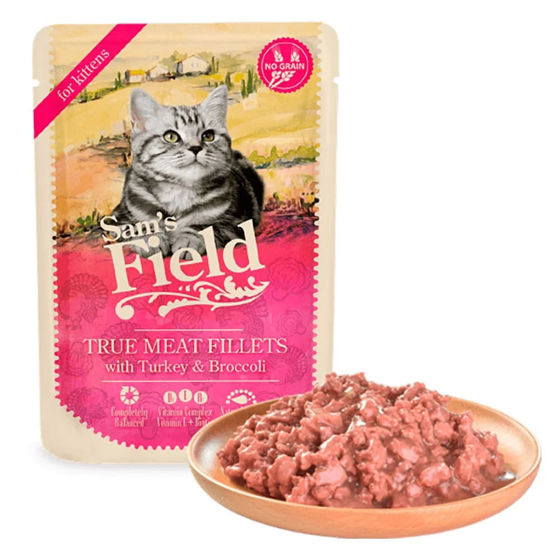 Εικόνα της Sam's Field Kitten Γαλοπούλα & Μπρόκολο 85gr