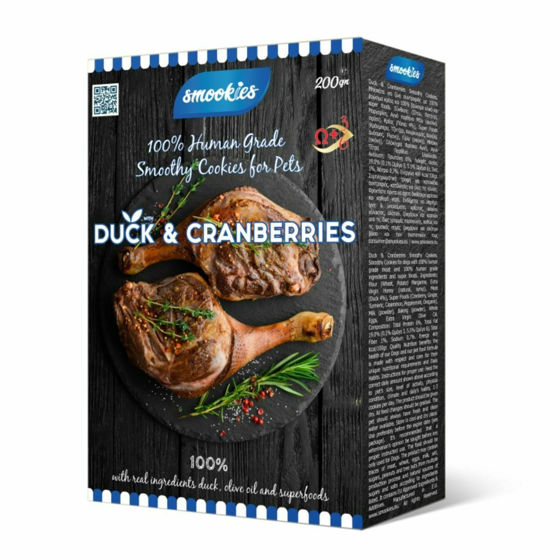 Εικόνα της Smookies Μπισκότα Duck & Cranberries Premium 200gr