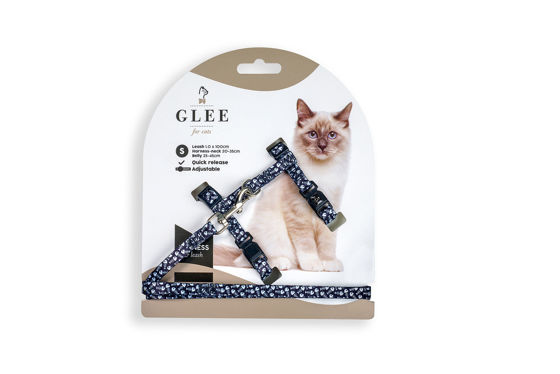 Εικόνα της Glee Σαμαράκι & Οδηγός Γάτας Black Fishbone Small (20x35cm)