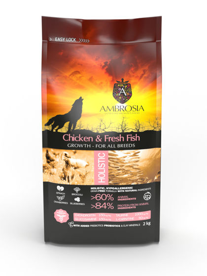 Εικόνα της Ambrosia Grain Free Puppy Regular Chicken & Fish 2kg