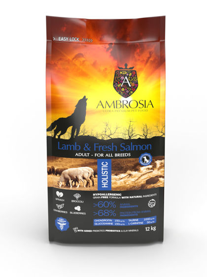 Εικόνα της Ambrosia Grain Free Adult Lamb & Salmon 2kg