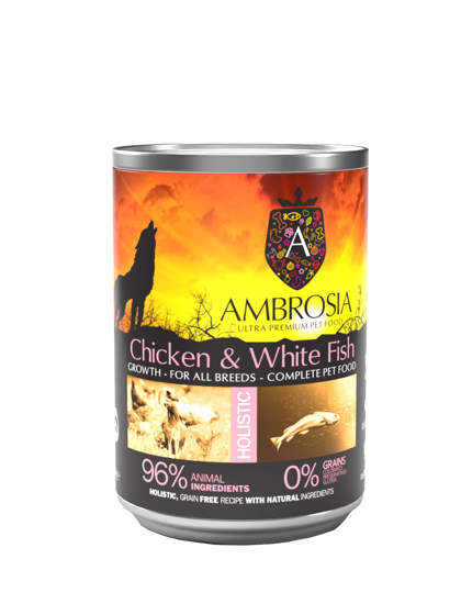 Εικόνα της Ambrosia Grain Free Puppy Chicken & White Fish 400gr