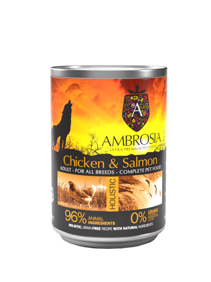 Εικόνα της Ambrosia Grain Free Adult Sensitive Chicken & Salmon 400gr