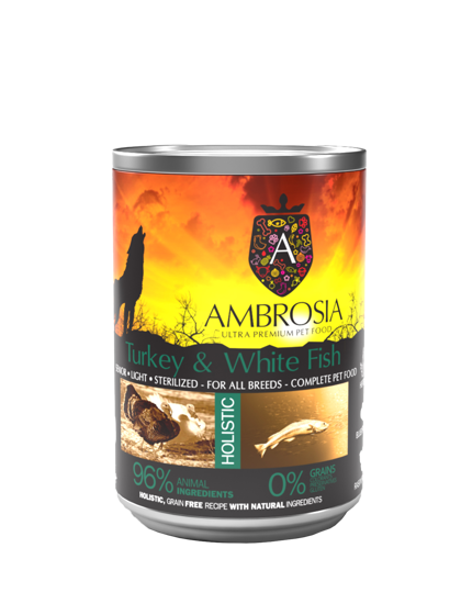 Εικόνα της Ambrosia Grain Free Senior & Light Turkey & White Fish 400gr