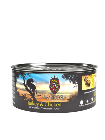 Εικόνα της Ambrosia Grain Free Cat & Kitten Turkey & Chicken 150gr