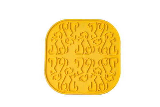 Εικόνα της Fiboo Mat Lollipop Σιλικόνης Αργού Ταίσματος Κίτρινο (19x19cm)