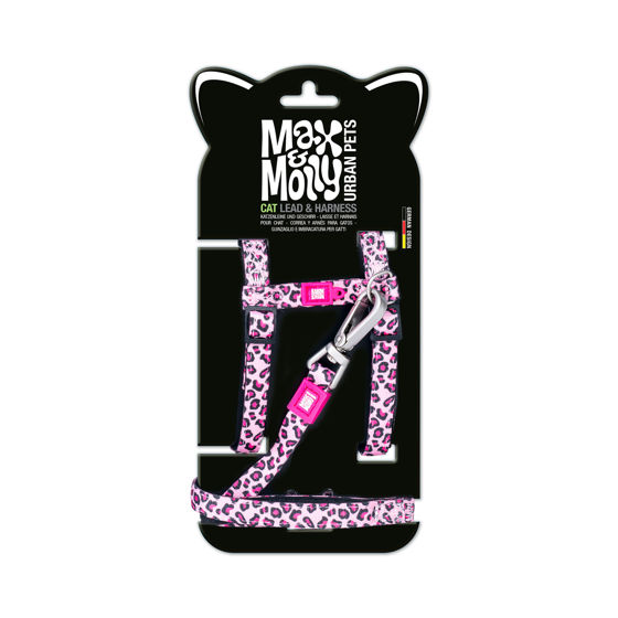 Εικόνα της Max & Molly Σετ Σαμαράκι - Λουρί Γάτας Leopard Pink