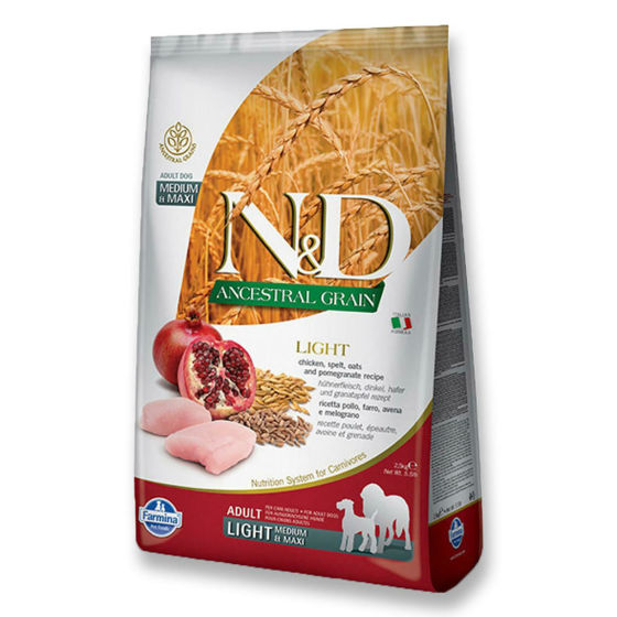 Εικόνα της N&D Low Grain Adult Chicken & Pomegranate Light Medium & Maxi 2,5KG