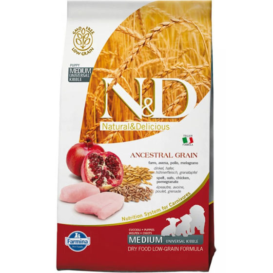 Εικόνα της N&D Low Grain Chicken & Pomegranate Puppy Medium & Maxi 12kg