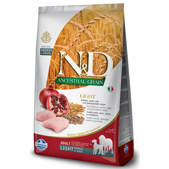 Εικόνα της N&D Low Grain Adult Chicken & Pomegranate Light Medium & Maxi 12kg