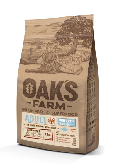 Εικόνα της Oak`s Farm Grain Free Small Breed Adult White Fish 2kg
