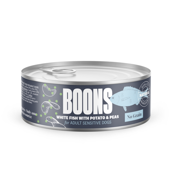 Εικόνα της Boons Adult Sensitive White Fish 185gr (10x185gr)