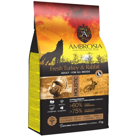 Εικόνα της Ambrosia Grain Free Adult Sensitive Fresh Turkey & Rabbit 12kg
