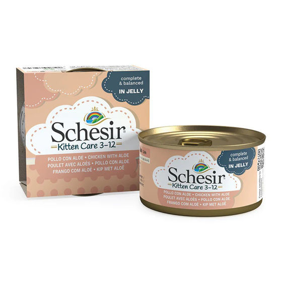 Εικόνα της Schesir Cat Jelly Kitten Φιλετάκια Κοτόπουλο Με Αλόη 85gr