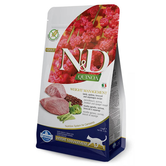 Εικόνα της N&D Ξηρά Τροφή Για Γάτες Quinoa Weight Management Lamb 1,5kg