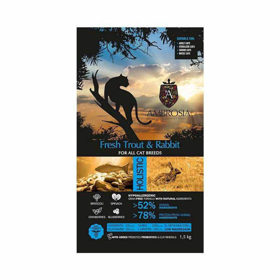 Εικόνα της Ambrosia Grain Free Γάτας Sterilized Fresh Trout & Rabbit 1,5kg