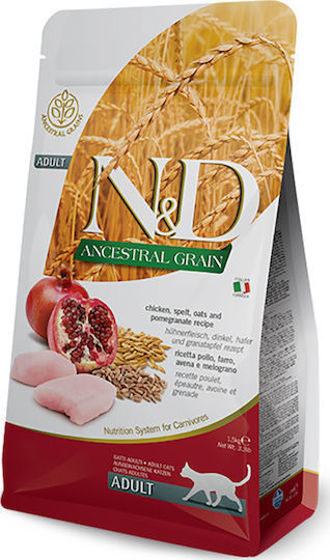Εικόνα της N&D Low Grain Chicken & Pomegranate Adult Cat 1,5kg