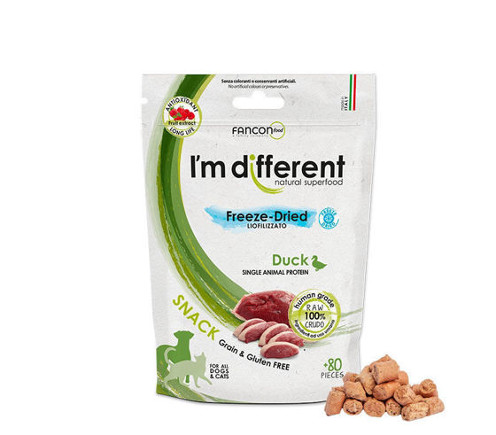 Εικόνα της I`m Different Λιχουδιά Freeze-Dried Για Σκύλους και Γάτες με Πάπια 80pcs