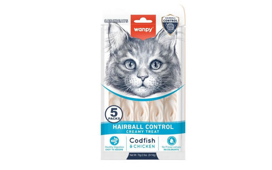 Εικόνα της Wanpy Cat Treats Digestive Health Codfish & Chicken 70gr (5 x 14gr )