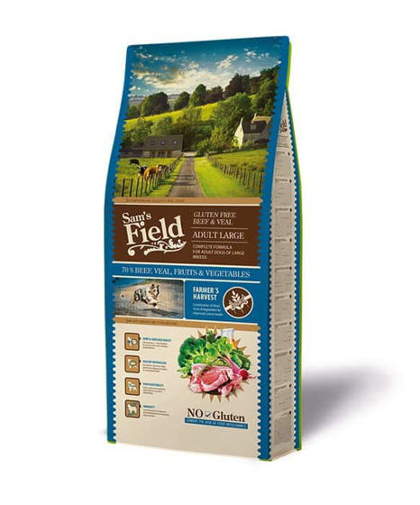 Εικόνα της Sam's Field No Gluten Adult Large Μοσχάρι & Βοδινό  2,5kg