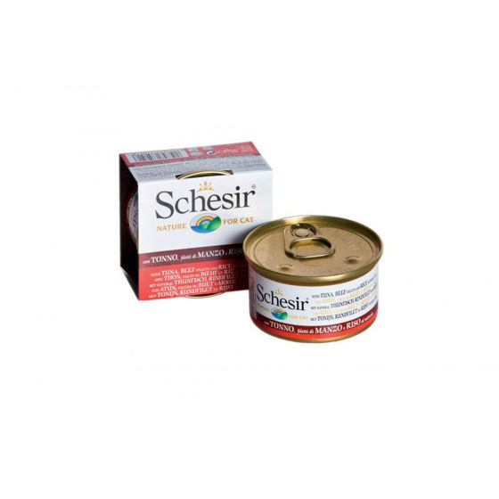 Εικόνα της Schesir Cat Natural Τόνος & Μοσχάρι Με Ρύζι 85gr