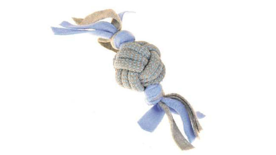 Εικόνα της HappyPet Fleecy Rope Ball Tugger Γαλάζιο
