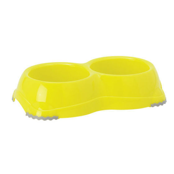 Εικόνα της Moderna Πλαστικό Διπλό Μπολ Με Αντιολισθητική Βάση Κίτρινο