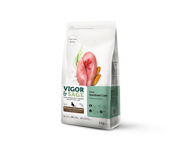 Εικόνα της Vigor & Sage Poria Sterilized Care Outdoor Adult Cat 2kg