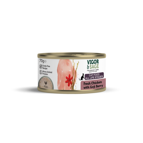 Εικόνα της Vigor & Sage Fresh Chicken & Goji Berry 70gr