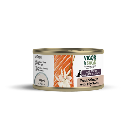 Εικόνα της Vigor & Sage Fresh Salmon & Lily Root 70gr