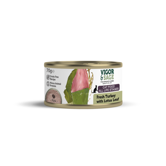 Εικόνα της Vigor & Sage Fresh Turkey & Lotus Leaf 70gr