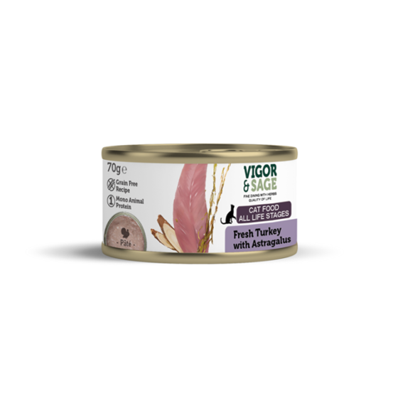 Εικόνα της Vigor & Sage Fresh Turkey & Astragalus 70gr