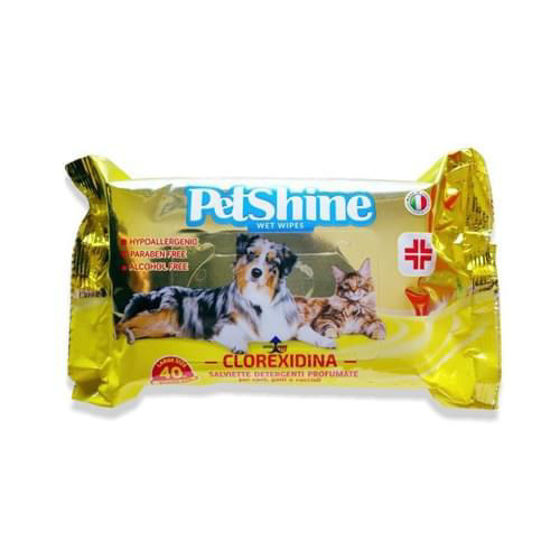 Εικόνα της Pet Shine Υγρά Μαντηλάκια Καθαρισμού Clorexidine