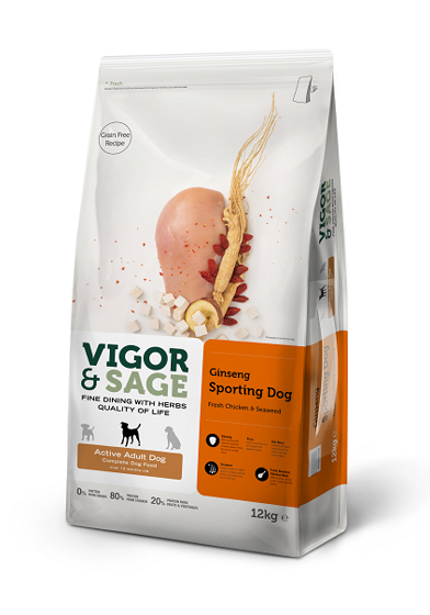 Εικόνα της Vigor & Sage Ginseng Sporting Active Adult Complete Dog 12kg