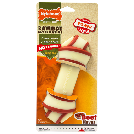Εικόνα της Nylabone Κόκκαλο Power Chew Rawhide Knot Beef (Έως 23kg)