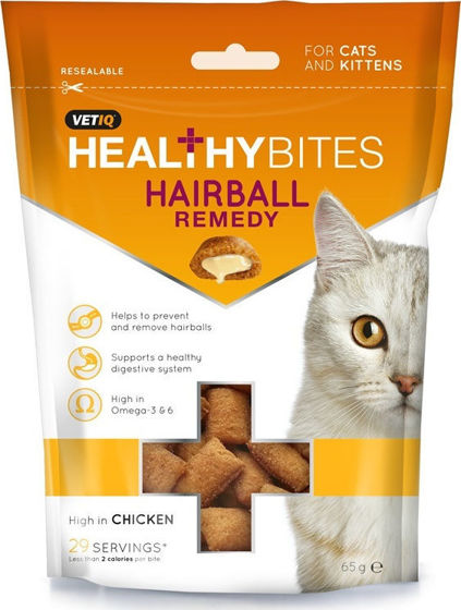 Εικόνα της VetIQ Λιχουδιές Γάτας Hairball Remedy Με Κοτόπουλο 65gr