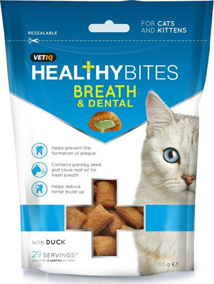 Εικόνα της VetIQ Λιχουδιές Γάτας Breath & Dental Με Πάπια 65gr