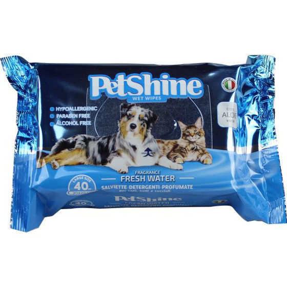 Εικόνα της Pet Shine Υγρά Μαντηλάκια Fresh Water