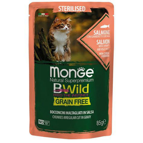 Picture of Monge Bwild Sterilised Με Σολομό, Γαρίδες & Λαχανικά 85gr