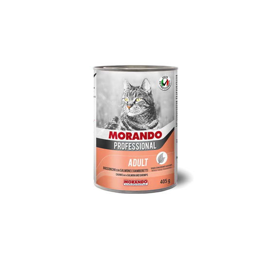 Εικόνα της Morando Professional Κονσέρβα Γάτας Κομματάκια Γαρίδες & Σολωμό 405gr