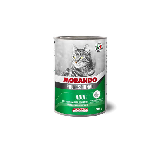 Εικόνα της Morando Professional Κονσέρβα Γάτας Κομματάκια Αρνί & Λαχανικά 405gr