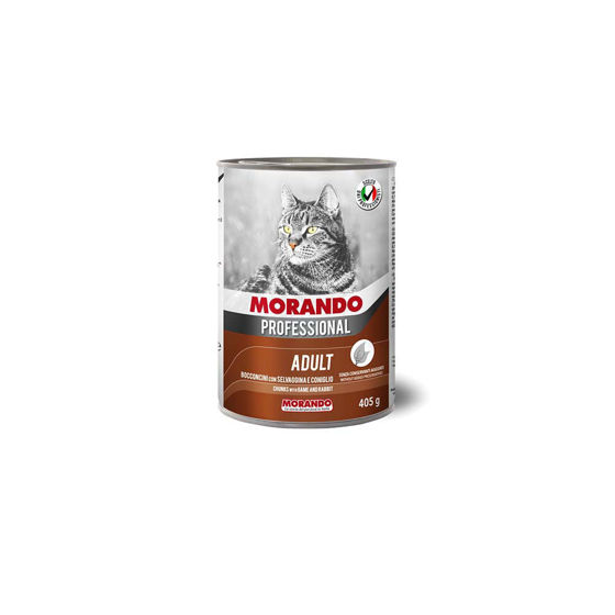 Εικόνα της Morando Professional Κονσέρβα Γάτας Κομματάκια Κυνήγι & Κουνέλι 405gr