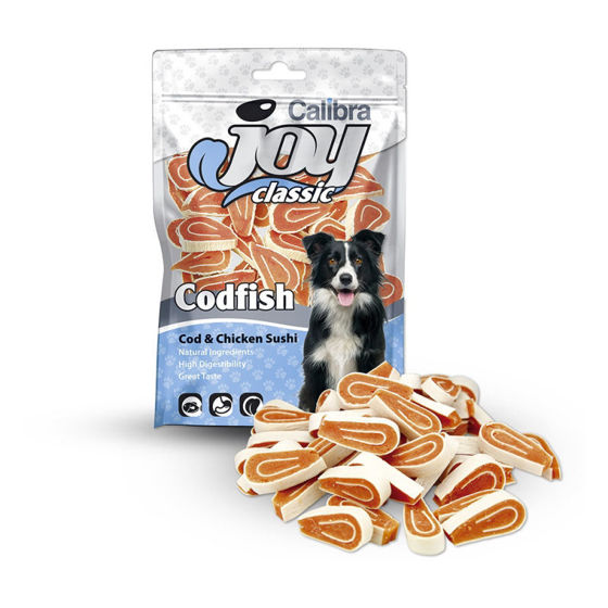 Εικόνα της Calibra Joy Dog Classic Μπακαλιάρος & Κοτόπουλο Sushi 80gr