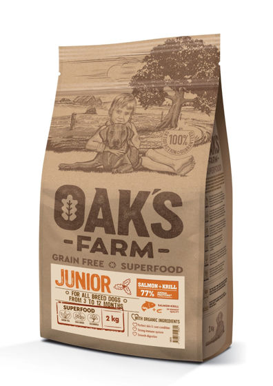 Εικόνα της Oak`s Farm Grain Free All Breed Junior Salmon & Krill 2kg