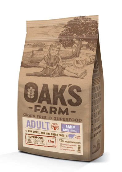 Εικόνα της Oak`s Farm Grain Free Small Breed Adult Lamb 2kg