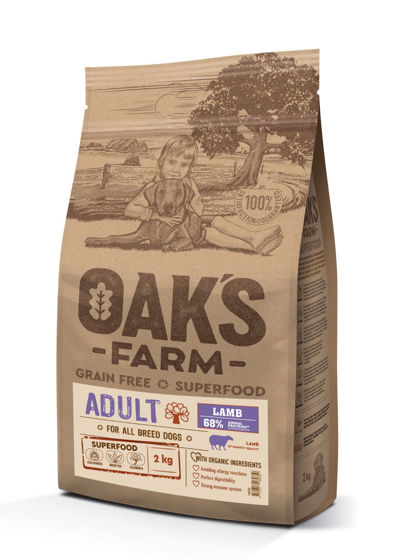 Εικόνα της Oak`s Farm Grain Free All Breed Adult Lamb 2kg